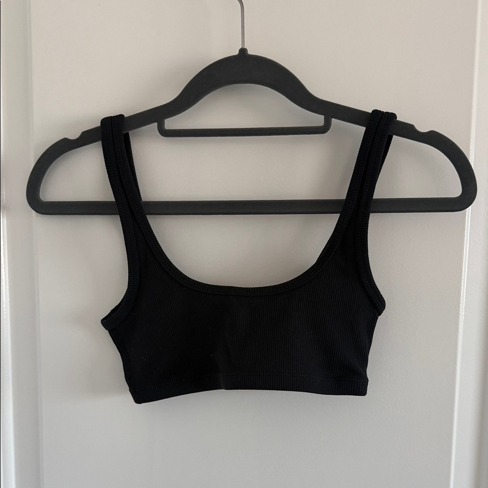 TNA Black Ribbed Bralette/Sports Bra